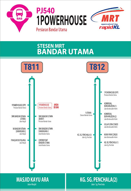 RapidKL T811 T812 Stesen MRT Bandar Utama Feeder Bus Service