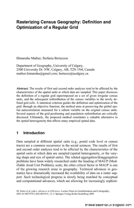 Rasterizing Census Geography Definition and Optimization of a