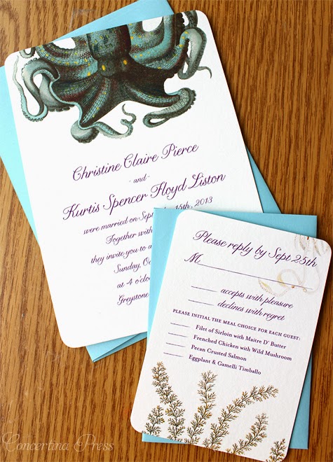 Octopus Wedding Invitations | Concertina Press
