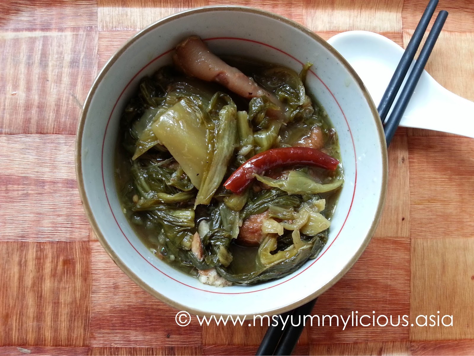 Hot and Sour Chinese Mustard Vegetable Stew (Choy Keok) Yummylicious