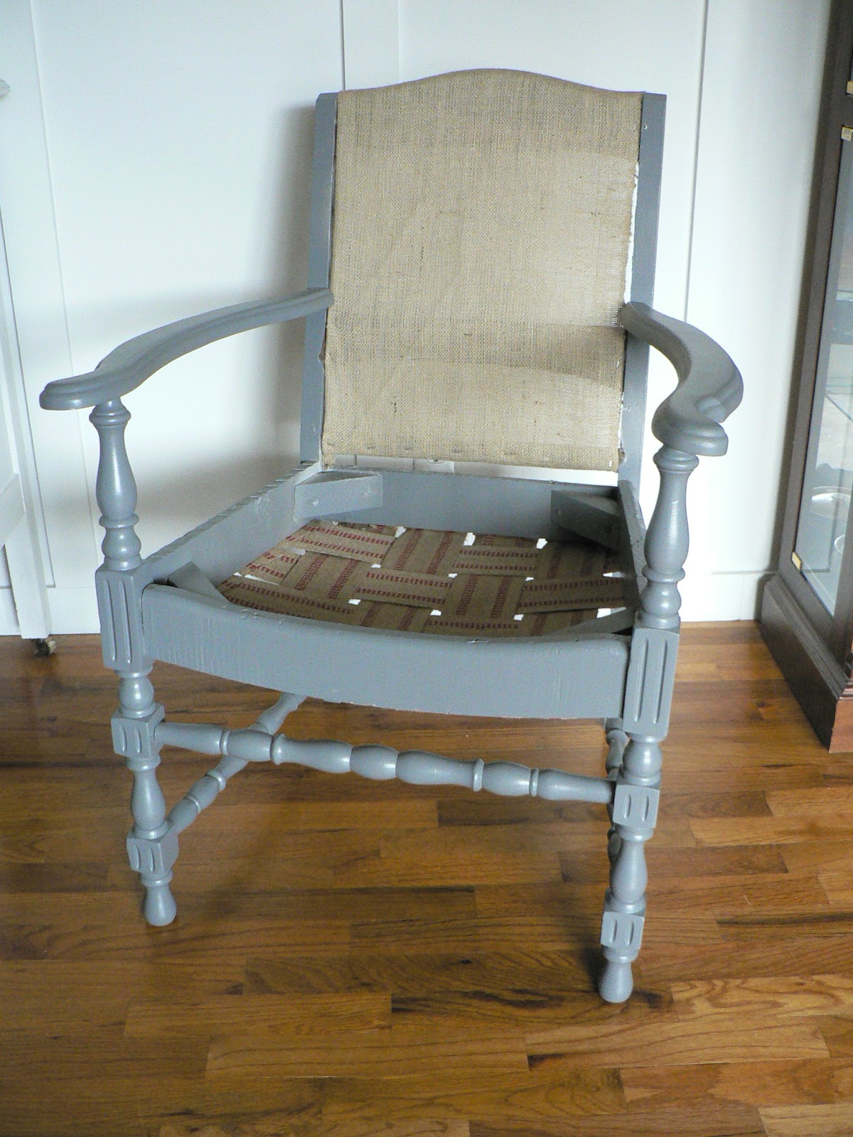 For the Love of it: Antique Chevron Reupholstered Arm Chair