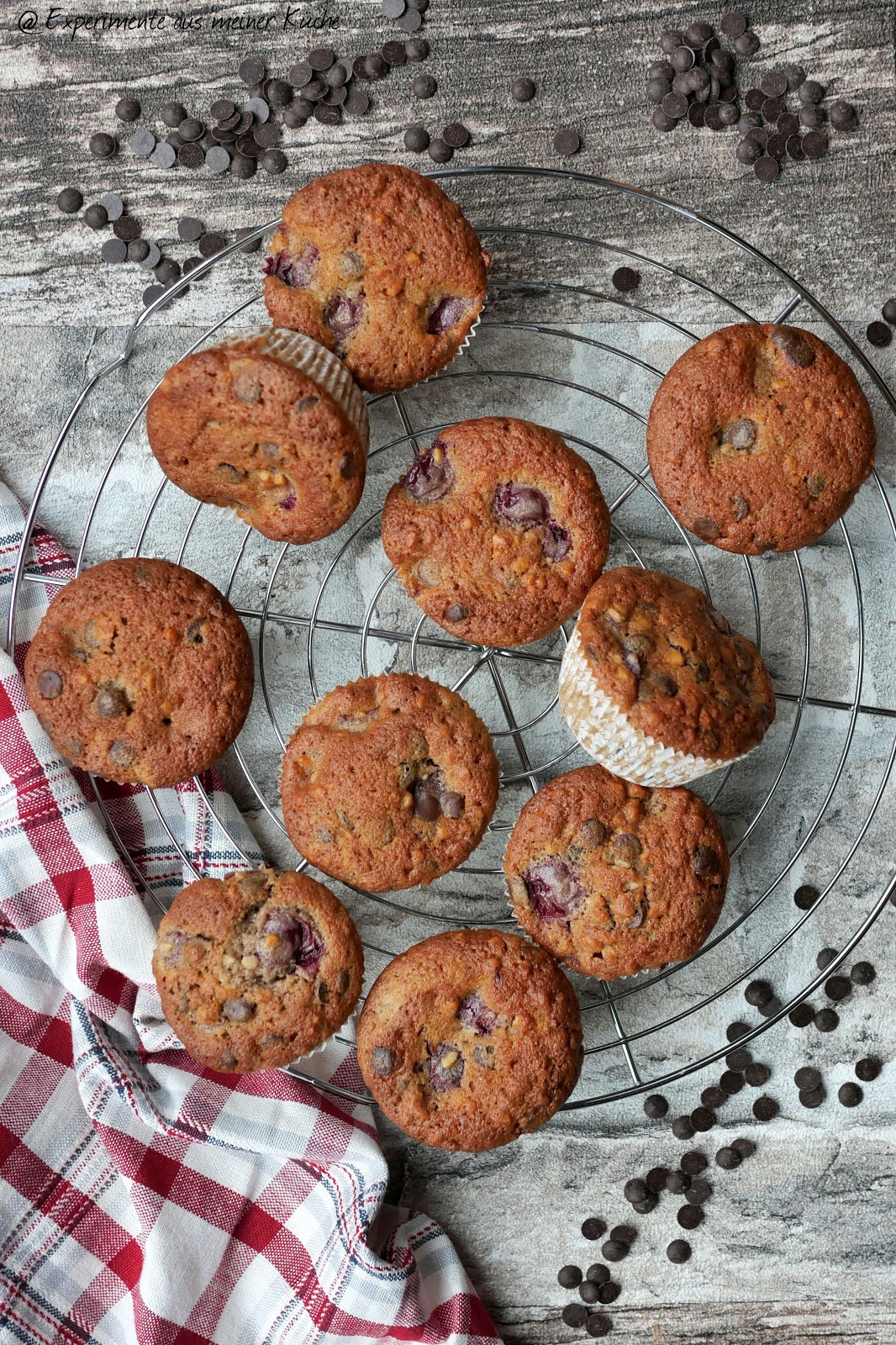 Experimente aus meiner Küche: Schoko-Kirsch-Muffins mit Mandeln