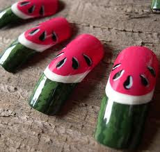watermelon nails designs