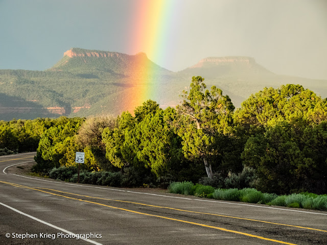 Bears Ears Buttes and rainbow, San Juan County, Utah.