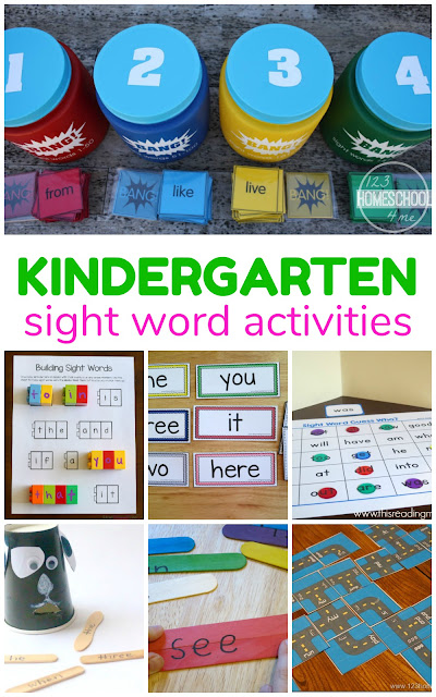 Learning to read is a struggle until kids master some of the basic primer sight words. Much of Kindergarten focuses on learning how to read basic CVC words and how to recognize simple sight words for kindergartners. Use these fun kindergarten sight word activities to make learning these common words fun and engaging. We have a HUGE variety of sight word games to building sight words with blocks, sight word games, sight word bingo, feed the dog, sight word puzzles, and more sight word activities for kindergarten!
