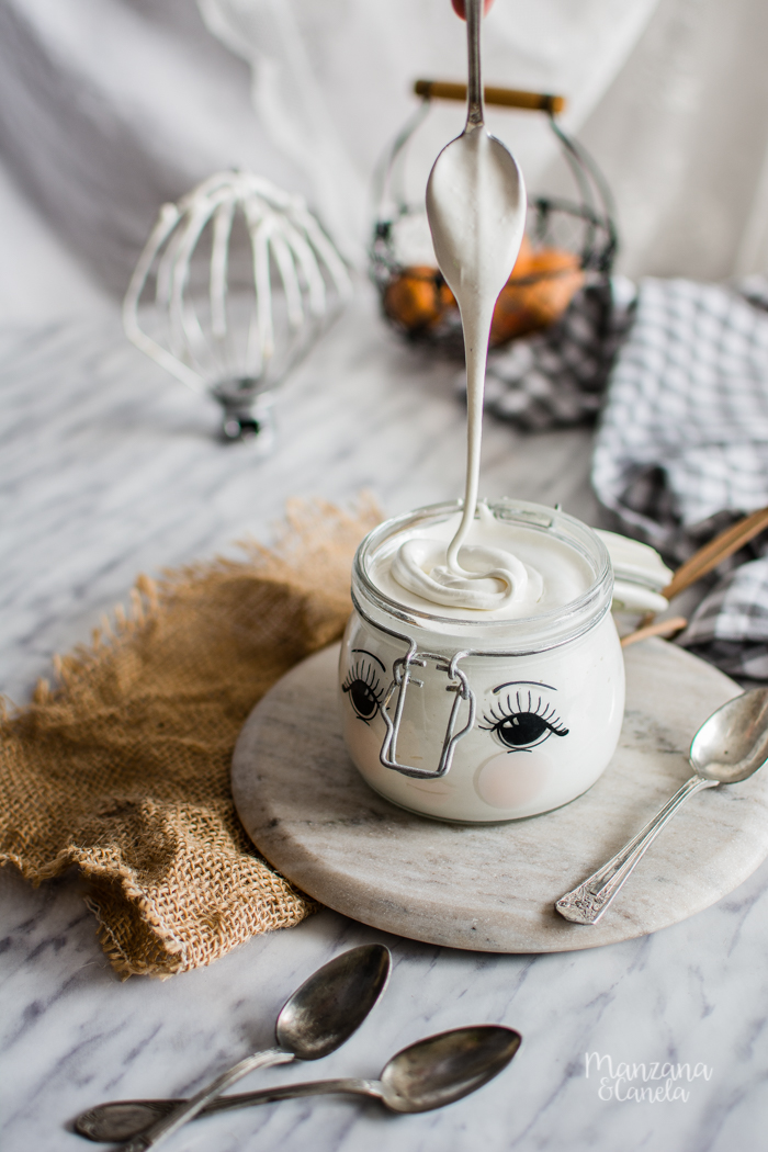 Manzana&Canela Crema casera de marshmallows. Receta básica y muy fácil.