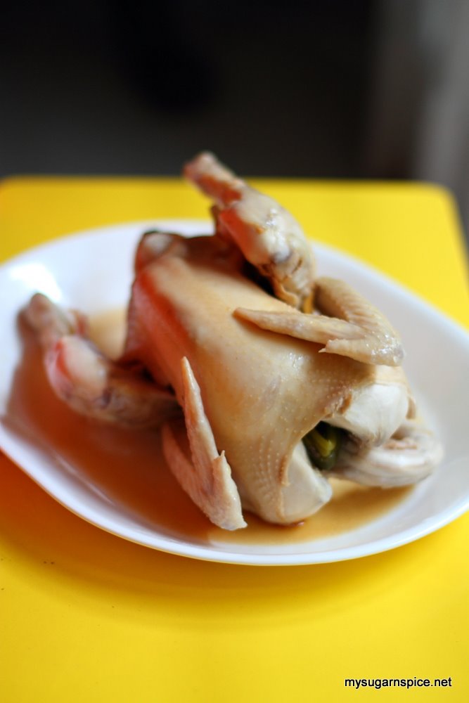 Hainanese Chicken Rice - The chicken ready to be served