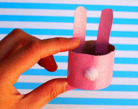 Easter toilet roll napkin bunny ring craft back