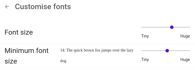 customise fonts of chrome web browser is made for high resolution chrome font size