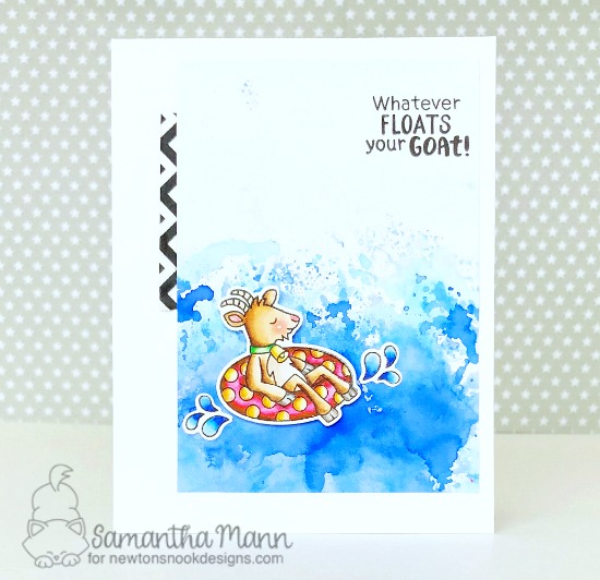Whatever Floats you Goat card by Samantha Mann |  Floaty Goat Stamp Set by Newton's Nook Designs #newtonsnook #handmade
