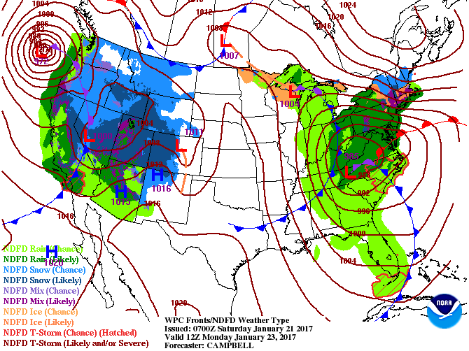 Surface Map for Monday Jan 23rd at 7 am Surface Map for Monday Jan 23rd at 7 am