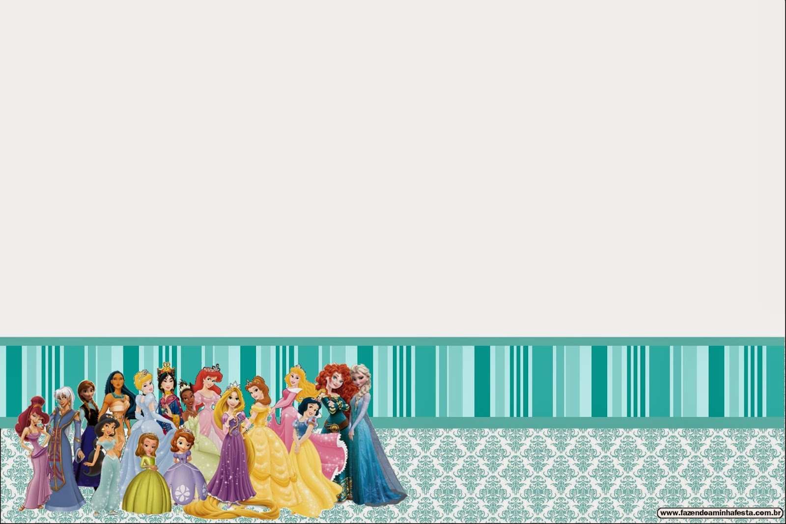Princesas Disney: Invitaciones para Imprimir Gratis. Para hacer invitaciones, tarjetas, marcos de fotos o etiquetas.