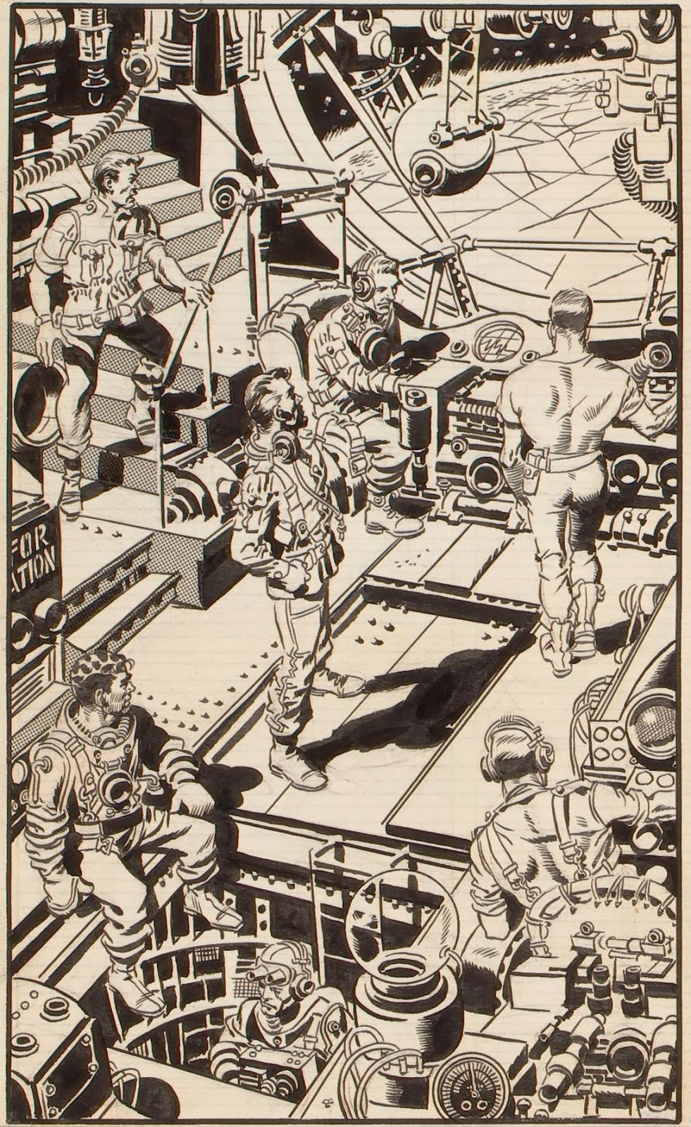 Cap'n's Comics Mars Is Heaven Splash Panel by Wally Wood
