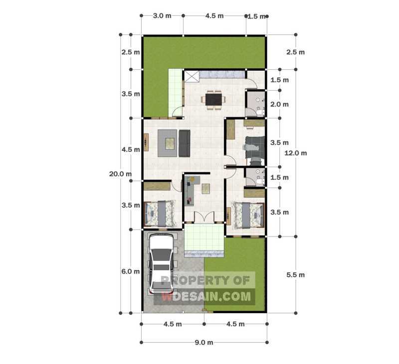 Rumah Minimalis Ukuran 9x12 1 Lantai - DESAIN RUMAH MINIMALIS