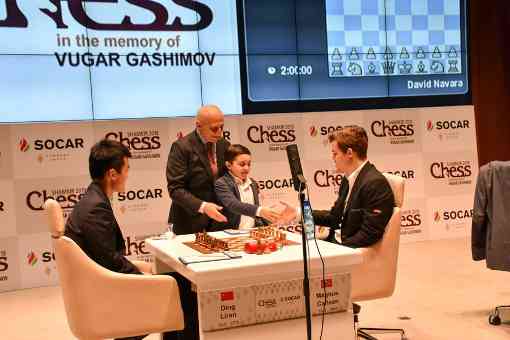 Nulle rapide entre Magnus Carlsen et Ding Liren - Photo © Shamkir Chess Nulle rapide entre Magnus Carlsen et Ding Liren - Photo © Shamkir Chess