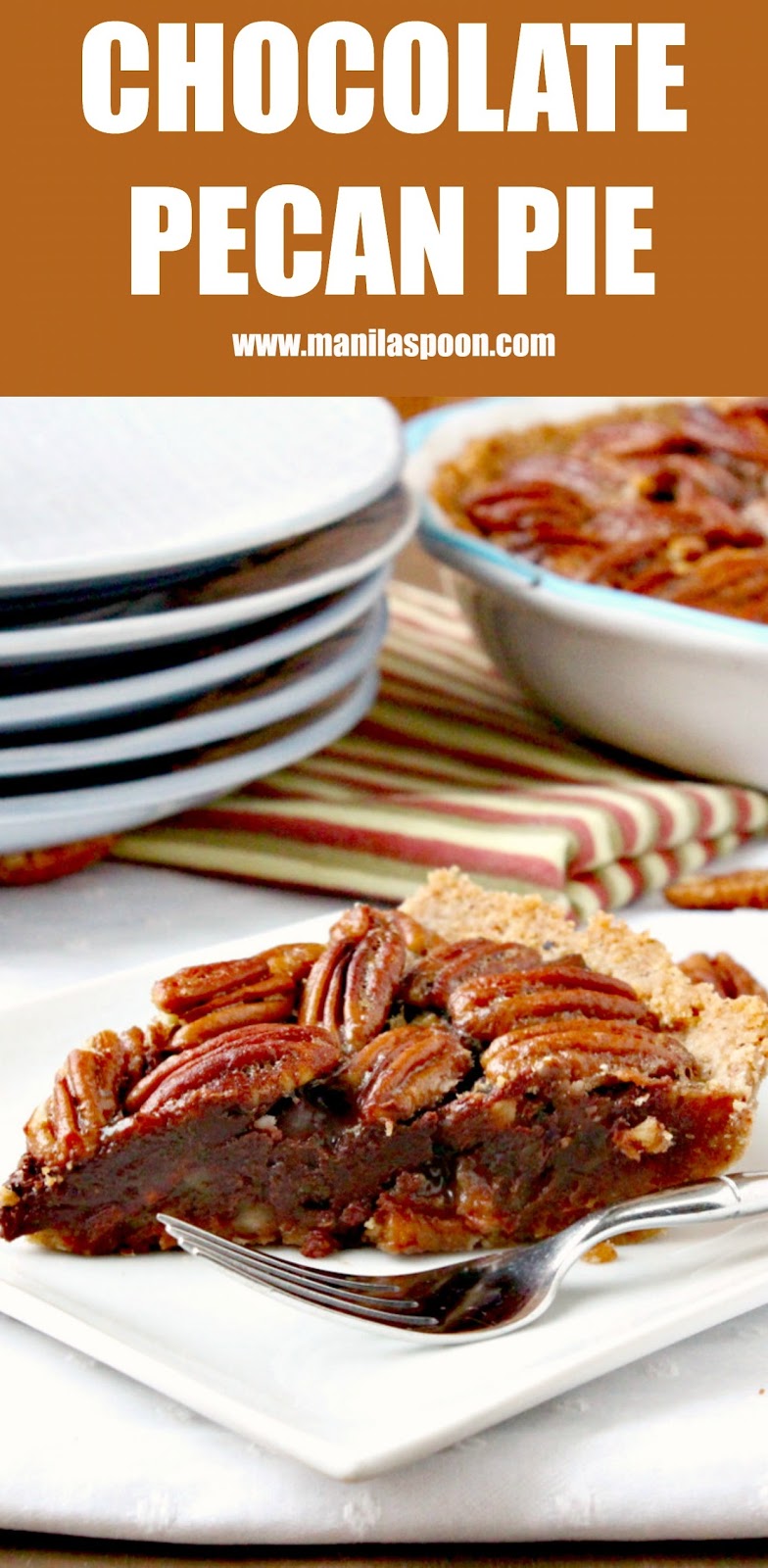 The ultimate dessert for Thanksgiving and Christmas - CHOCOLATE PECAN PIE! This is superbly yummy, easy and looks so pretty, too!