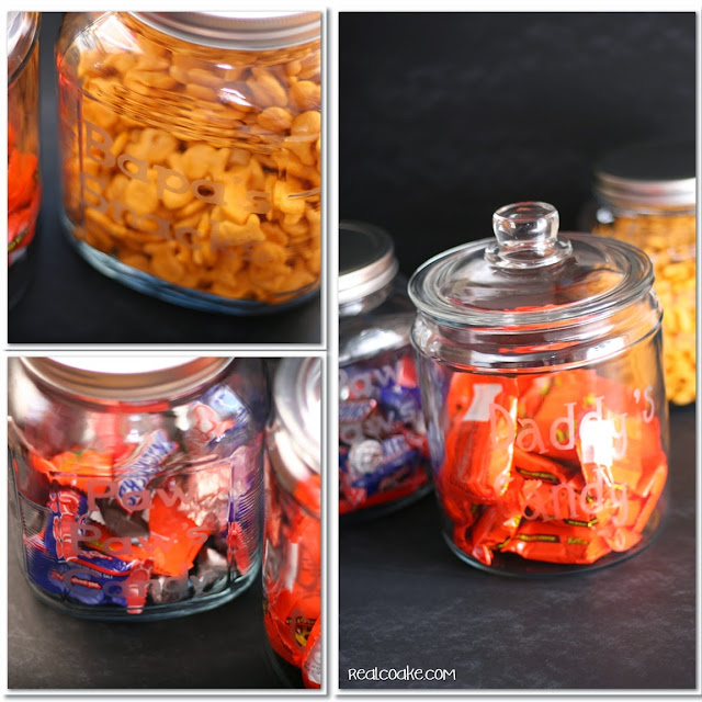Father's Day gift idea of a glass etched candy jar just for Daddy #gifts #FathersDay #HomemadeGifts