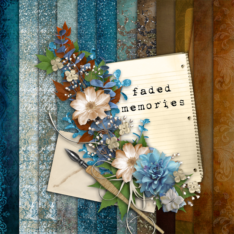 Cheyokota Digital Scraps Faded Memories Digital Scrapbook Kit Freebie