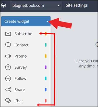get site control widget add on blog