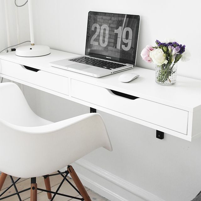 wall mounted desk space using the lifestyle wall from rooms made for you