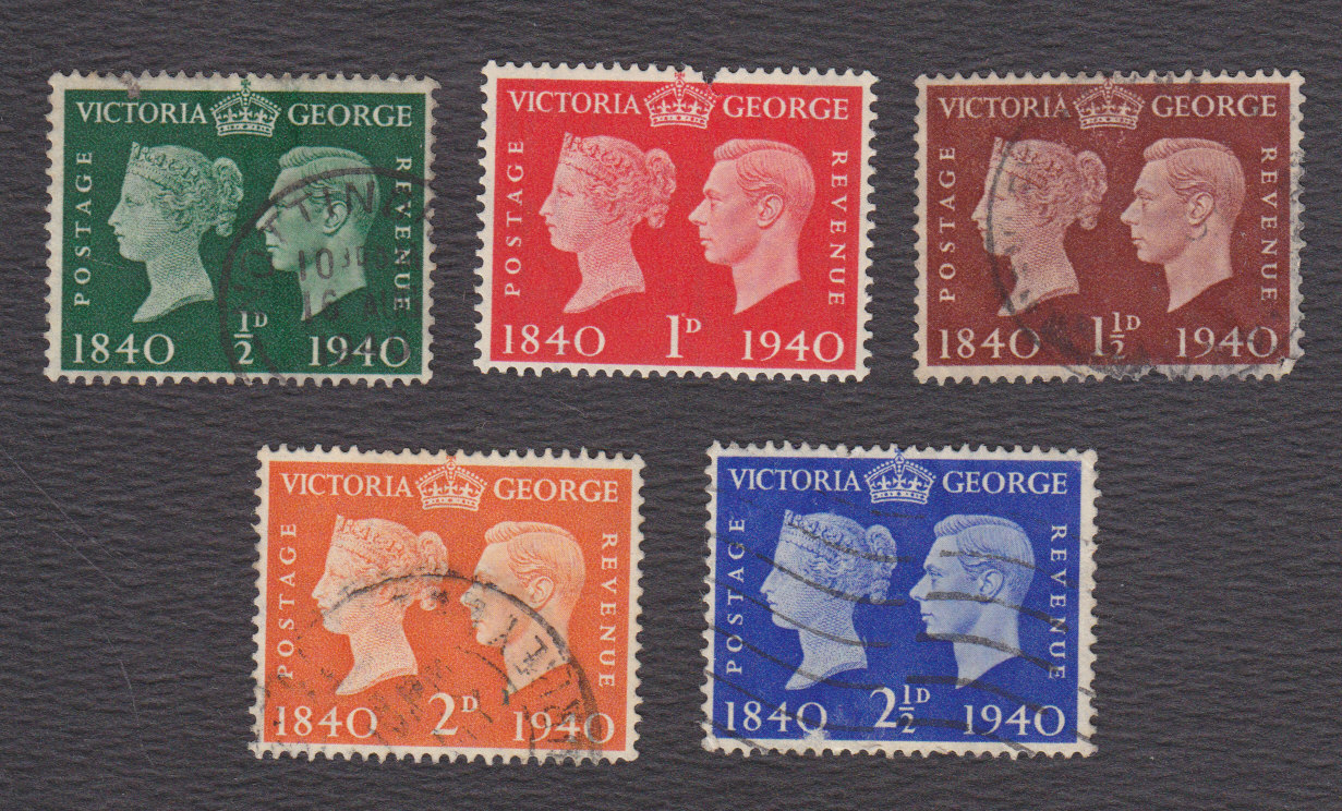 Blogart Great BritainCentenary Of Adhesive Postage Stamps Set1940