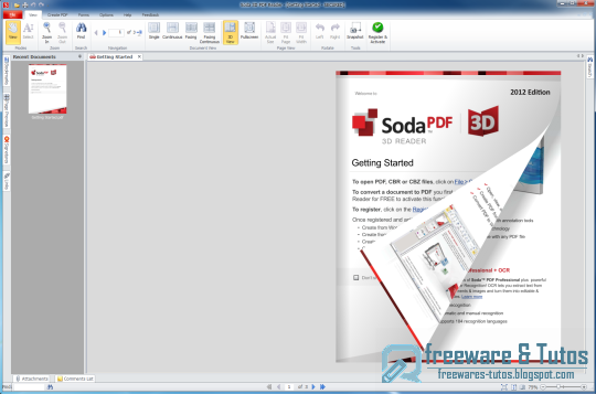 Soda 3D PDF Reader  : un logiciel gratuit pour lire les fichiers PDF comme un livre