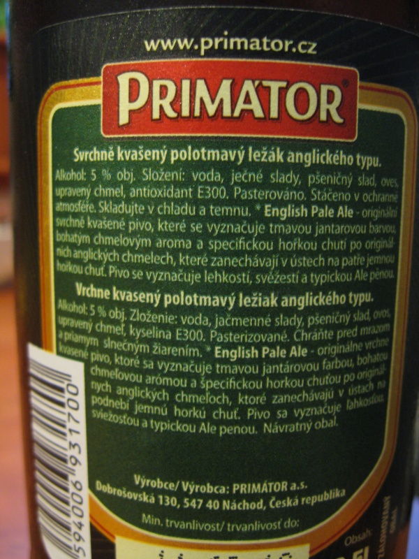 Sörök bemutatója, tesztje Primátor English Pale Ale 5