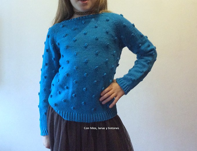 Con hilos, lanas y botones: DIY Jersey palomitero (jersey en punto popcorn o bodoque - patrón gratis)