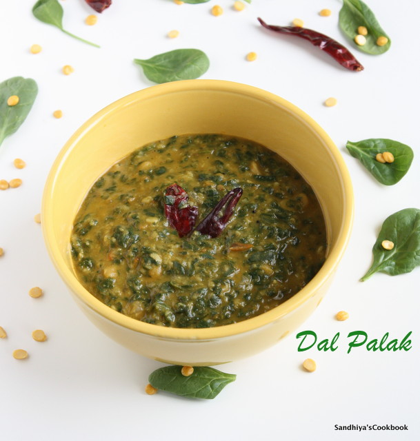 Sandhiya's Cookbook Keerai Kootu Spinach dal Palak Dal Palak Kootu