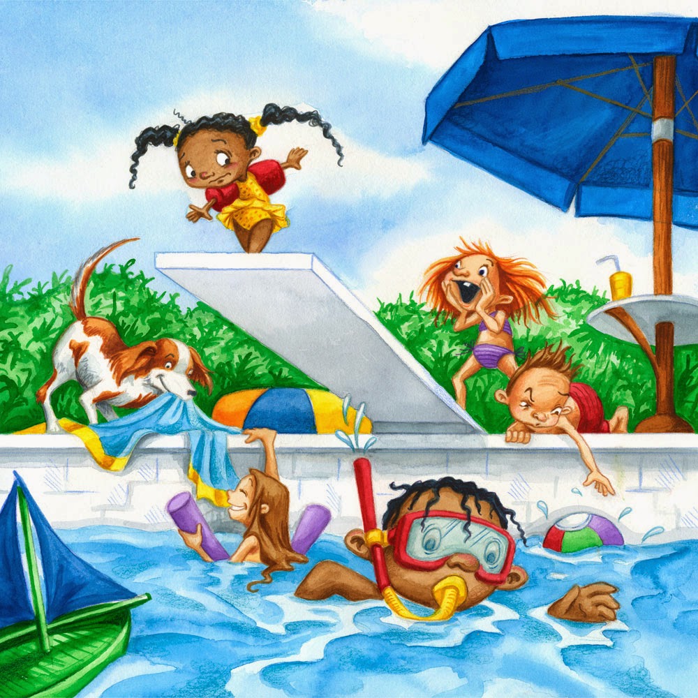 GAMBAR BERENANG KARTUN LUCU | Gambar Orang Berenang di Kolam Swim