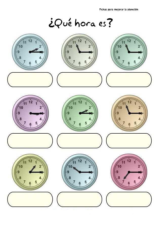 TE CUENTO UN CUENTO Imprime y escribe la hora correctamente...