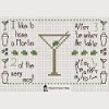  dorothy parker martini quote cross stitch chart