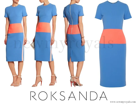 Kate Middleton wore ROKSANDA Marwood color-block wool-crepe dress