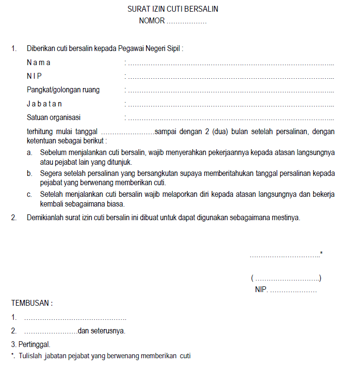 Contoh Surat Izin Cuti Kerja untuk Karyawan