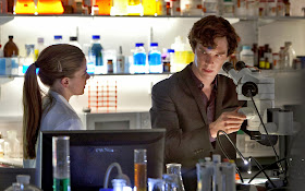 Benedict Cumberbatch and Louise Brealey as Sherlock Holmes and Molly Hooper in BBC Sherlock