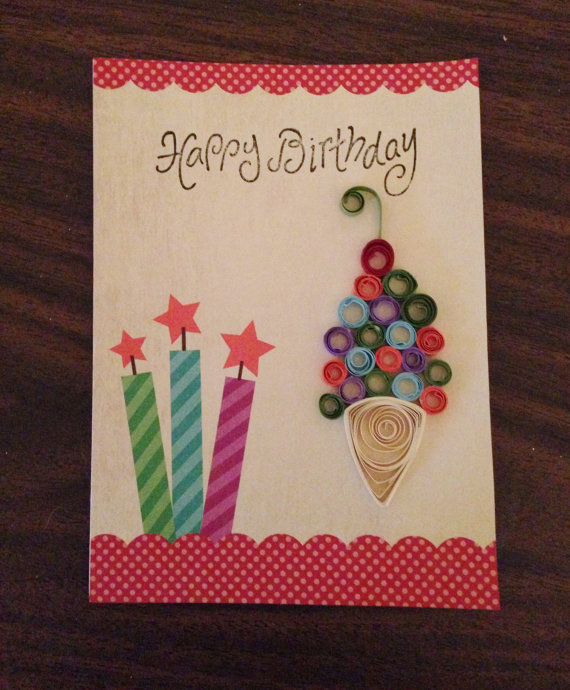 handmade paper quilling birthday card arts and crafts to do at home