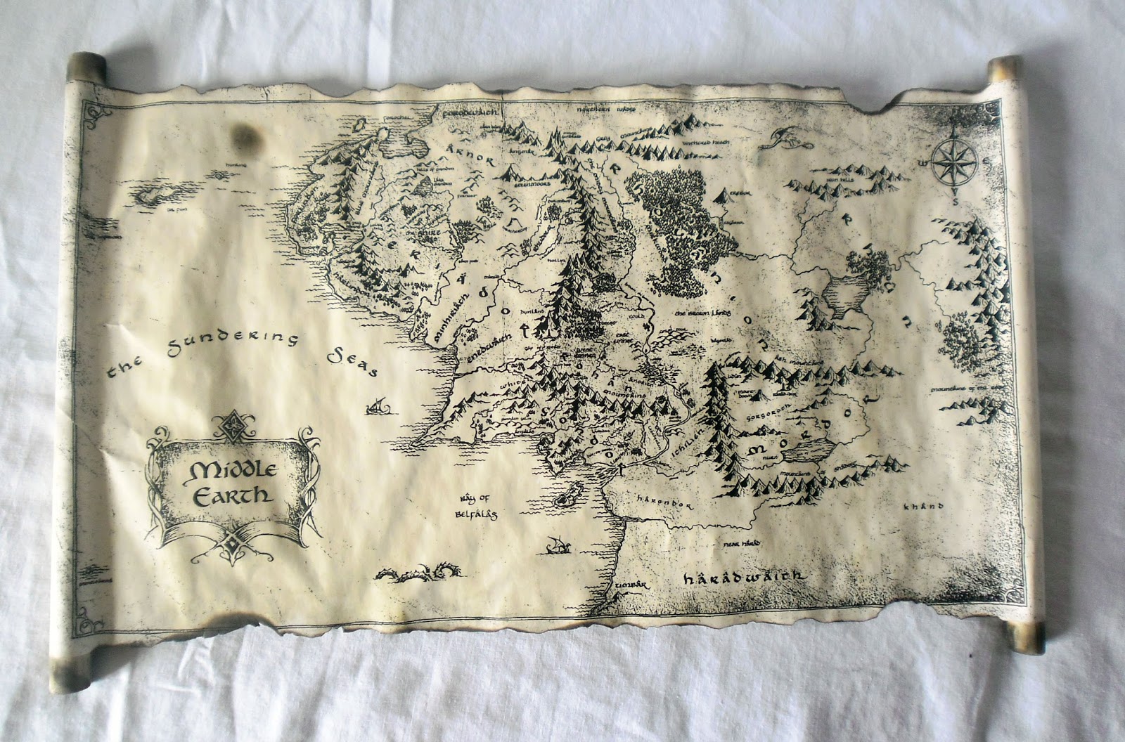 Land of Scrolls Map Of Middle Earth Scroll Lord Of The Rings The