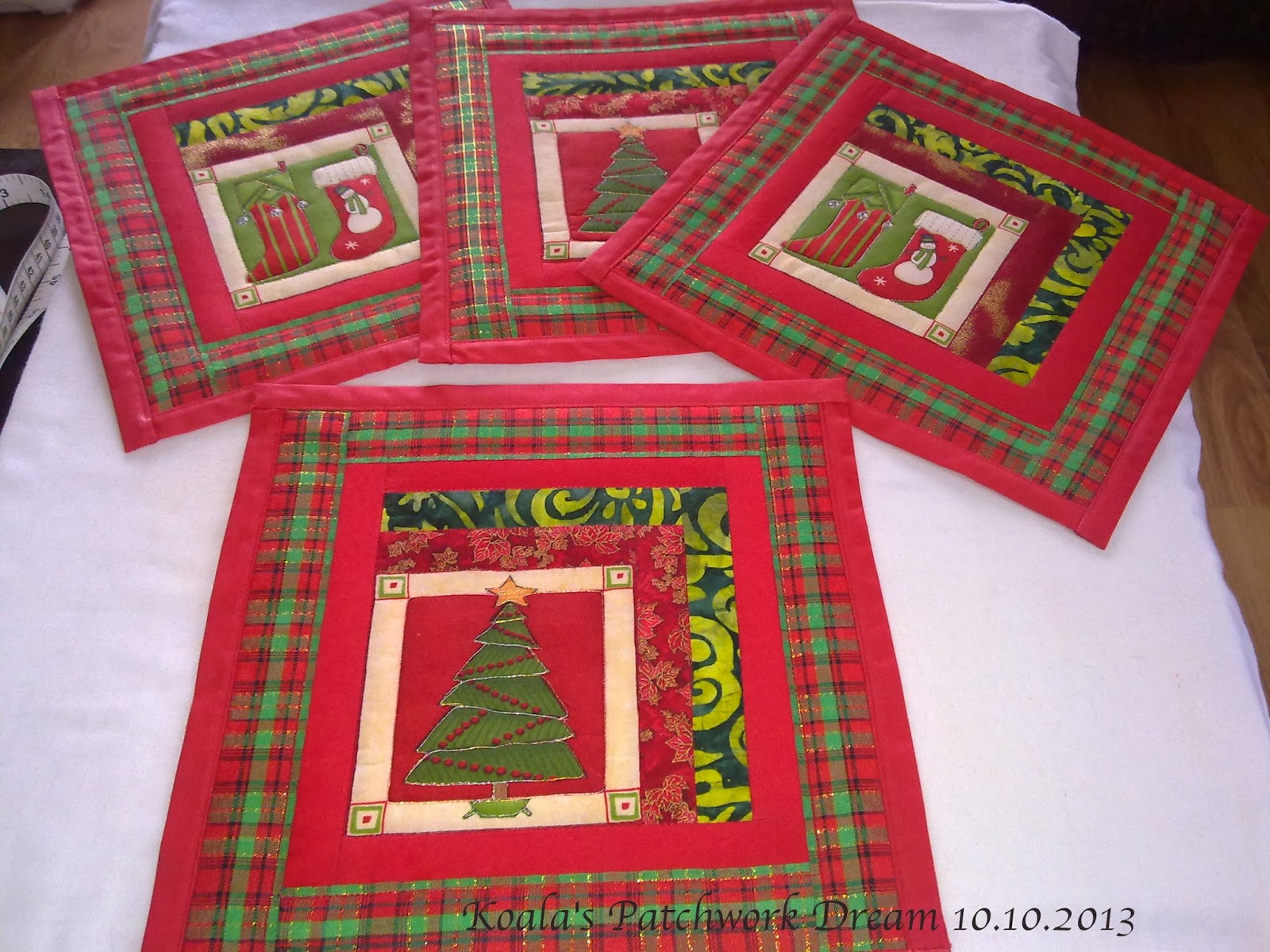 Koala's Patchwork Dream: Gotowe... pierwsze patchworki na Boże Narodzenie
