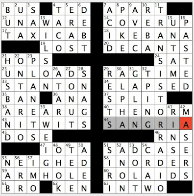 Monday, November 1, 1999 NYT crossword by Robert Frank