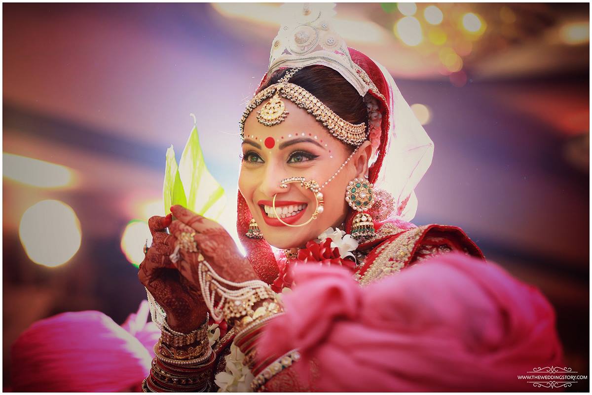 Bipasha Basu's Wedding Outfit: Red and Golden - FashionPro