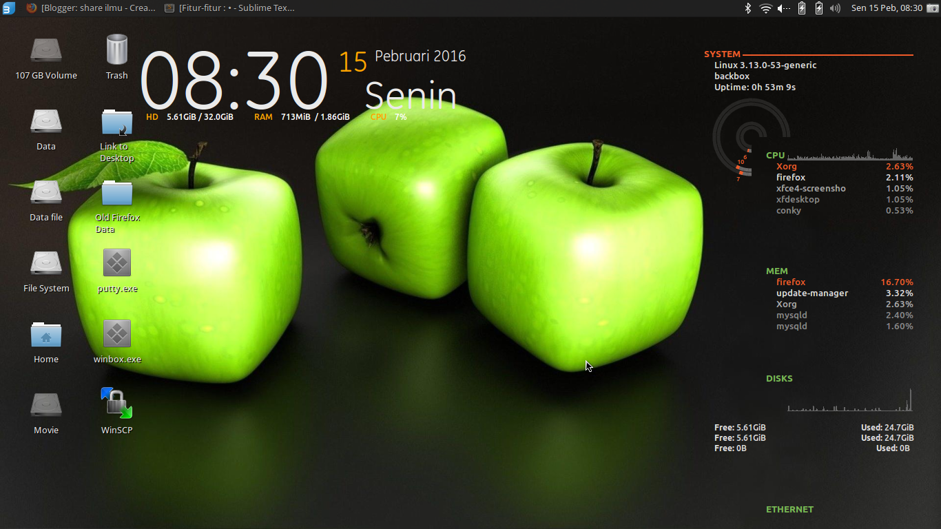 mempercantik tampilan linux anda dengan Conky manager ~ Rizal Muh Dani