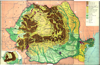 Harta unitatilor de relief, munti, dealuri, campii