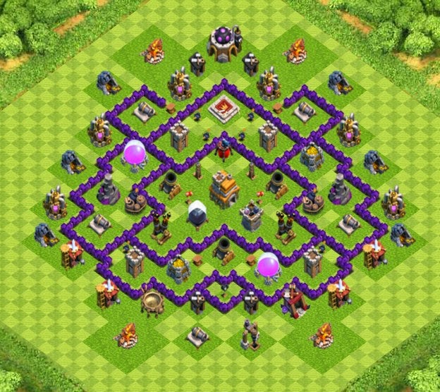 War/Trophy Base Town Hall 7 Designs with Air Sweeper Clash Of Clans