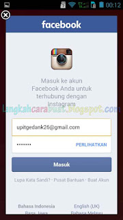cara masuk instagram lewat facebook