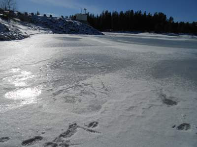 frozen lake, nature, snow, ice