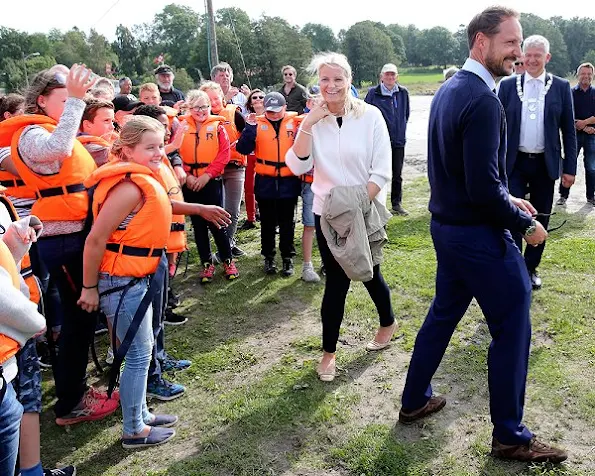 Prince Haakon and Princess Mette-Marit attend the celebrations relating to the 350th anniversary of establishment of Kragerø city. Mette-Marit wore Prada dress