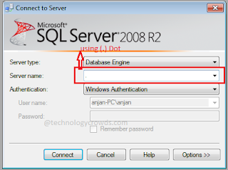 SQL Authentication using dot SQL Authentication using dot