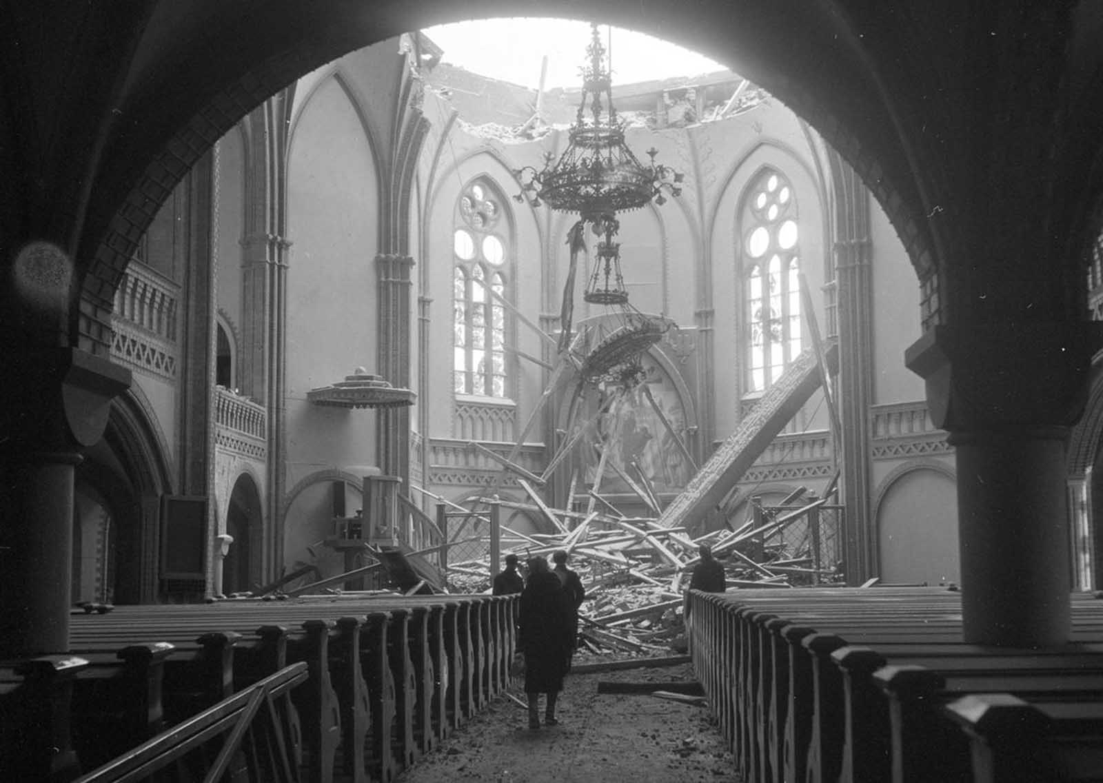 Vyborg Cathedral, after the bombing.