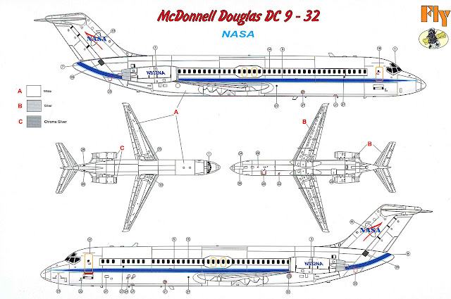 McDonnell Douglas DC 9 -32 NASA - 1/144 scale model Inbox review