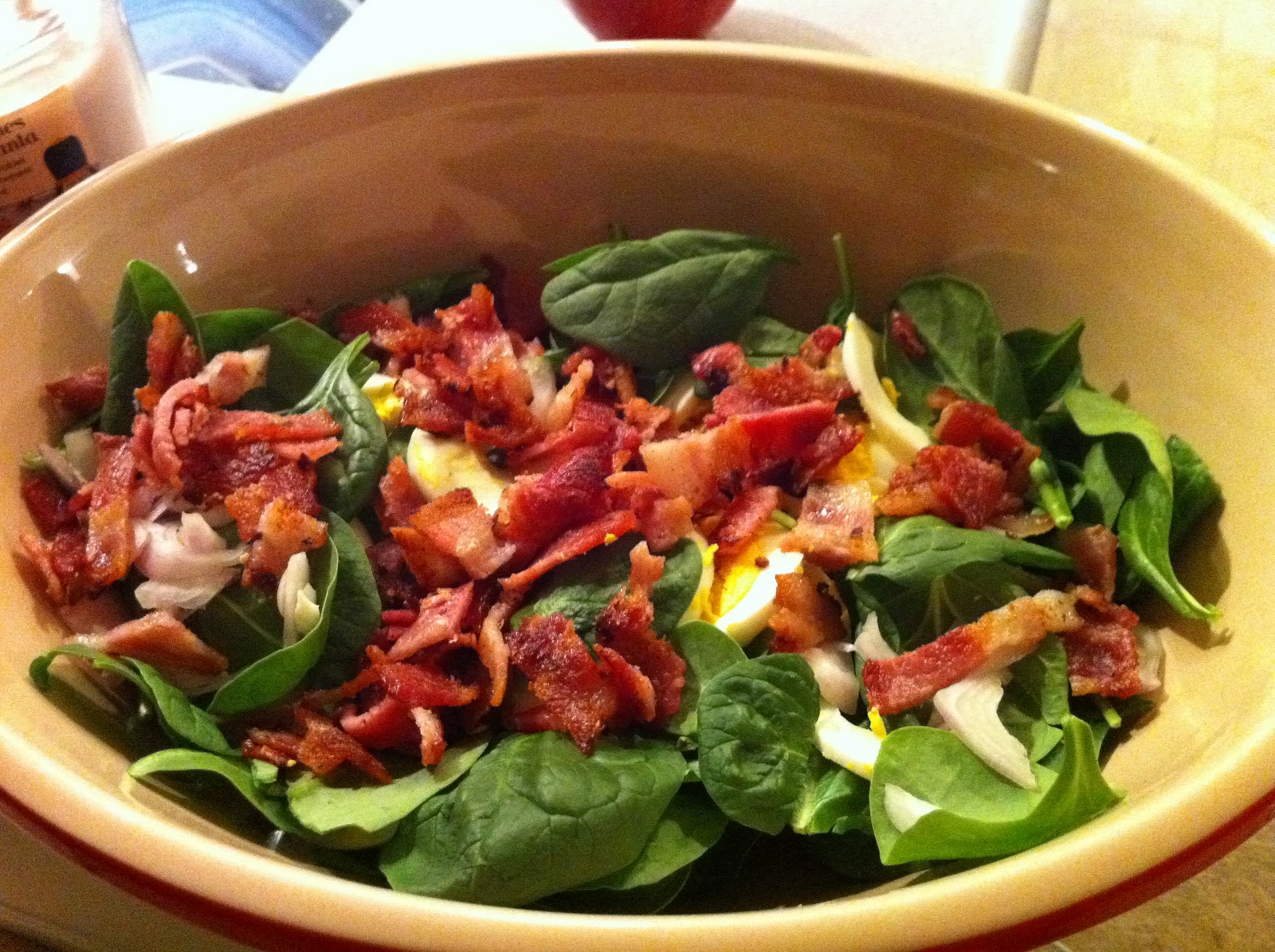 Magnolia Cooks Spinach Salad with BaconShallot Vinaigrette